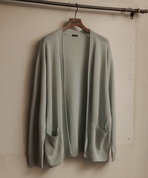 【セール】【WILD LIFE TAILOR】 ウォッシュドリネン ルーズフィット ニット カーディガン（カーディガン/ボレロ）｜WILD LIFE TAILOR Adam et Rope'（ワイルドテーラーアダムエロペ）