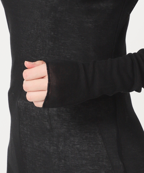 Noble（ノーブル）の「シアーテレコロングスリーブプルオーバー（Tシャツ/カットソー・レディース・ブラック/ホワイト・FREE）」の4枚目の写真