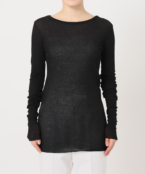 Noble（ノーブル）の「シアーテレコロングスリーブプルオーバー（Tシャツ/カットソー・レディース・ブラック/ホワイト・FREE）」の3枚目の写真