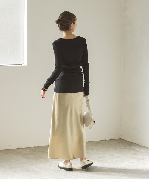 Noble（ノーブル）の「シアーテレコロングスリーブプルオーバー（Tシャツ/カットソー・レディース・ブラック/ホワイト・FREE）」の14枚目の写真