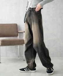 WEGO/【24年春夏新作】ヴィンテージウォッシュカーブデニムパンツ