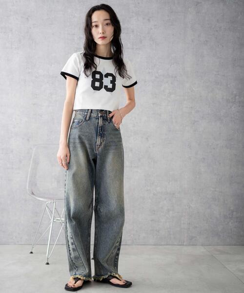 WEGO（ウィゴー）の「WEGO/ヴィンテージウォッシュカーブデニムパンツ（デニムパンツ・レディース・インディゴブルー/コバルトブルー/ブラック系その他/ブラック/スミクロ・SMALL/MEDIUM）」の15枚目の写真