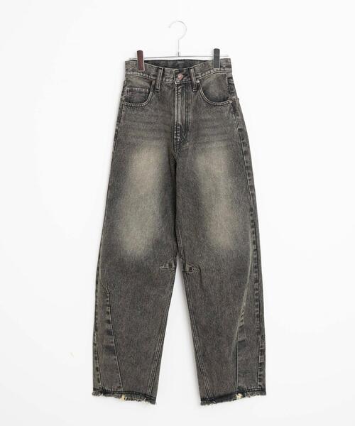 WEGO（ウィゴー）の「WEGO/ヴィンテージウォッシュカーブデニムパンツ（デニムパンツ・レディース・インディゴブルー/コバルトブルー/ブラック系その他/ブラック/スミクロ・SMALL/MEDIUM）」の19枚目の写真