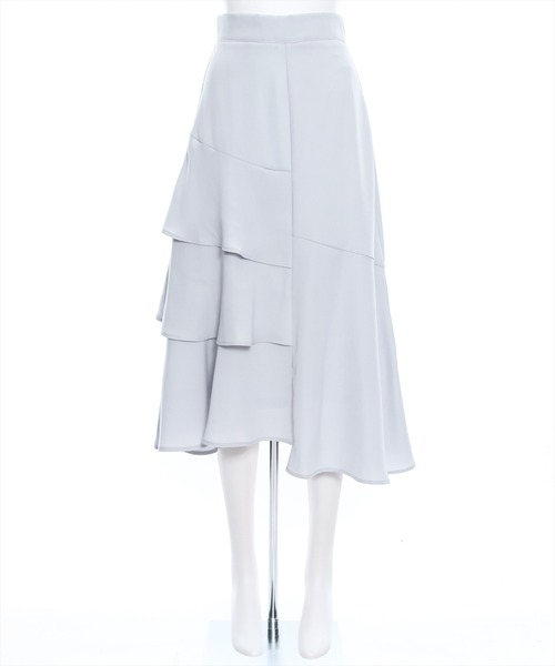 clear（クリア）の「アシンメトリーフリルロングスカート[大人 フェミニン 上品]≪再入荷≫（スカート・レディース・ブラック/ブルーグレー/ライトベージュ・S/M）」の12枚目の写真