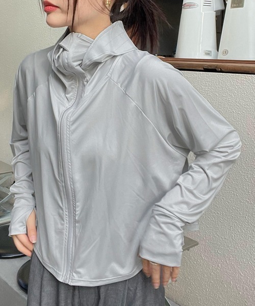 Miniministore(ミニミニストア)の「日焼け止めパーカー 薄手 ラッシュガード(パーカー・レディース・ピンク/ホワイト/ライトグレー/ラベンダー/ミント/ライトブルー・FREE)」の22枚目の写真