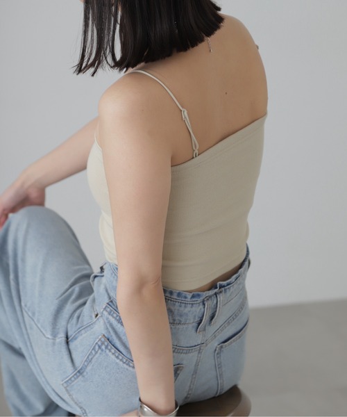 FREE'S MART(フリーズマート)の「カップ付きショート丈キャミソール(カップ取り外し可)(キャミソール・レディース・ブラック/グレー系その他/オフホワイト・FREE)」の14枚目の写真