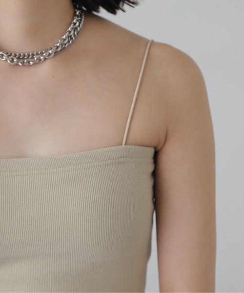 FREE'S MART(フリーズマート)の「カップ付きショート丈キャミソール(カップ取り外し可)(キャミソール・レディース・ブラック/グレー系その他/オフホワイト・FREE)」の13枚目の写真