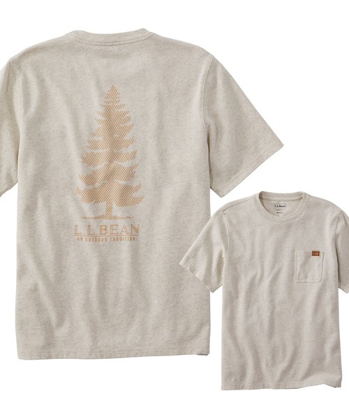 L.L.Bean(エルエルビーン)の「ビーンビルト・ポケット・グラフィック・ティ、半袖 ジャパン・フィット(Tシャツ/カットソー・メンズ・グレー/アイボリー/ネイビー/オレンジ・SMALL/MEDIUM/LARGE/X-LARGE/XX-LARGE)」の2枚目の写真