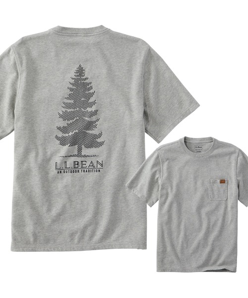 L.L.Bean(エルエルビーン)の「ビーンビルト・ポケット・グラフィック・ティ、半袖 ジャパン・フィット(Tシャツ/カットソー・メンズ・グレー/アイボリー/ネイビー/オレンジ・SMALL/MEDIUM/LARGE/X-LARGE/XX-LARGE)」の6枚目の写真