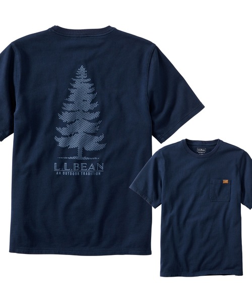 L.L.Bean(エルエルビーン)の「ビーンビルト・ポケット・グラフィック・ティ、半袖 ジャパン・フィット(Tシャツ/カットソー・メンズ・グレー/アイボリー/ネイビー/オレンジ・SMALL/MEDIUM/LARGE/X-LARGE/XX-LARGE)」の7枚目の写真