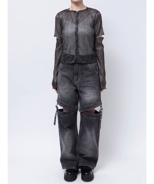 セール】プリーツラメシアーカーデ（カーディガン/ボレロ）｜jouetie