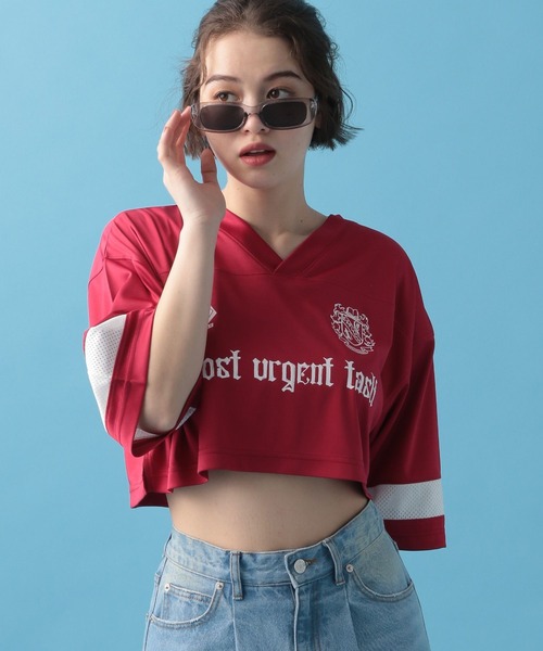 PBLIM(ページボーイリム)の「PBLIM/ユニフォームVネックT(Tシャツ/カットソー・レディース・ブラック/レッド・SMALL/MEDIUM)」の15枚目の写真