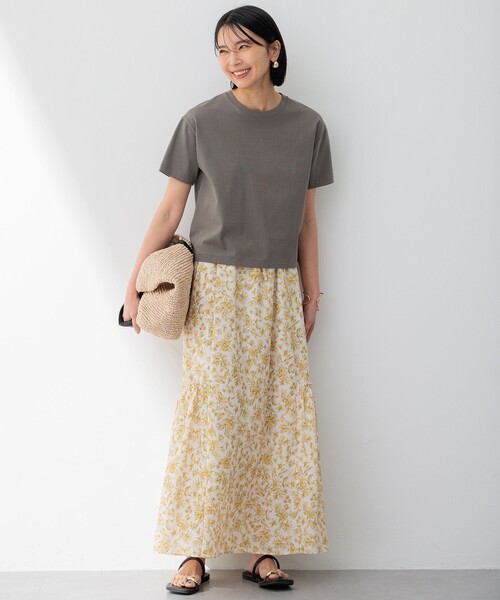23区(ニジュウサンク)の「【洗える】スビンギザ クロップド Tシャツ(Tシャツ/カットソー・レディース・ホワイト系/カーキ系/ブラック系・38)」の16枚目の写真