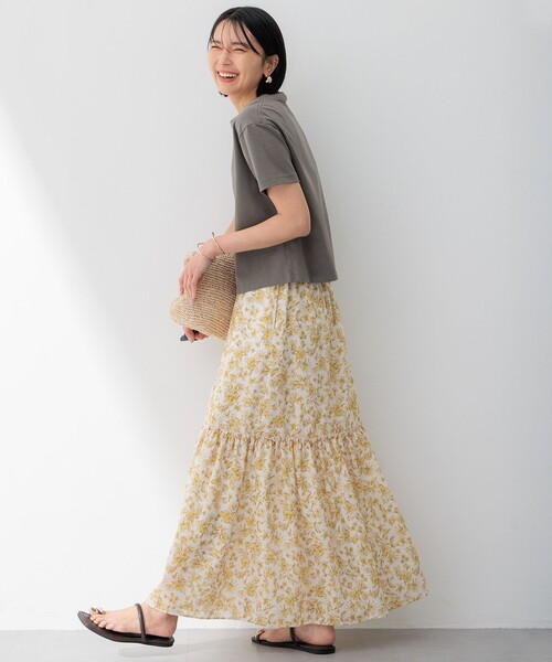 23区(ニジュウサンク)の「【洗える】スビンギザ クロップド Tシャツ(Tシャツ/カットソー・レディース・ホワイト系/カーキ系/ブラック系・38)」の17枚目の写真
