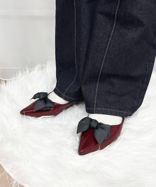 apres jour（アプレジュール）の「リボンフラットシューズ【ZOZOTOWN限定アイテム】（パンプス・レディース・ブラック/レッド/ブラック系その他2/ブラック系その他・MEDIUM/LARGE/SMALL/X-LARGE）」の17枚目の写真
