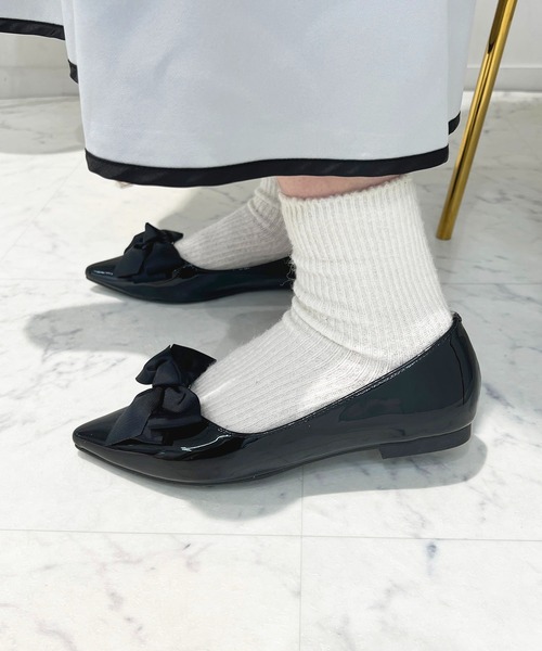 apres jour（アプレジュール）の「リボンフラットシューズ【ZOZOTOWN限定アイテム】（パンプス・レディース・ブラック/レッド/ブラック系その他2/ブラック系その他・MEDIUM/LARGE/SMALL/X-LARGE）」の22枚目の写真