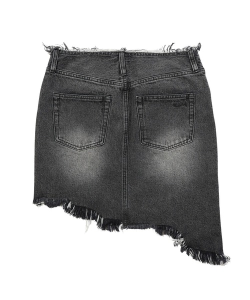 X-girl（エックスガール）の「RIPPED DENIM SKIRT（デニムスカート・レディース・ブラック/ライトインディゴブルー・S/M）」の13枚目の写真