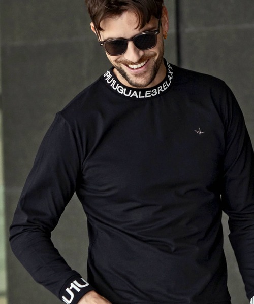 1PIU1UGUALE3  RELAX （ウノピゥウノウグァーレトレ リラックス）の「【WEB・直営店限定】1PIU1UGUALE3 RELAX(ウノピゥウノウグァーレトレ リラックス)ネックロゴロングTシャツ（Tシャツ/カットソー・メンズ・ホワイト/ブラック/ブラック×ブラック/ホワイト×ホワイト・M/S/XXL/XL/L）」の15枚目の写真