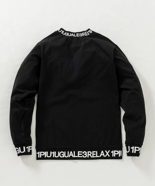 1PIU1UGUALE3  RELAX （ウノピゥウノウグァーレトレ リラックス）の「【WEB・直営店限定】1PIU1UGUALE3 RELAX(ウノピゥウノウグァーレトレ リラックス)ネックロゴロングTシャツ（Tシャツ/カットソー・メンズ・ホワイト/ブラック/ブラック×ブラック/ホワイト×ホワイト・M/S/XXL/XL/L）」の9枚目の写真