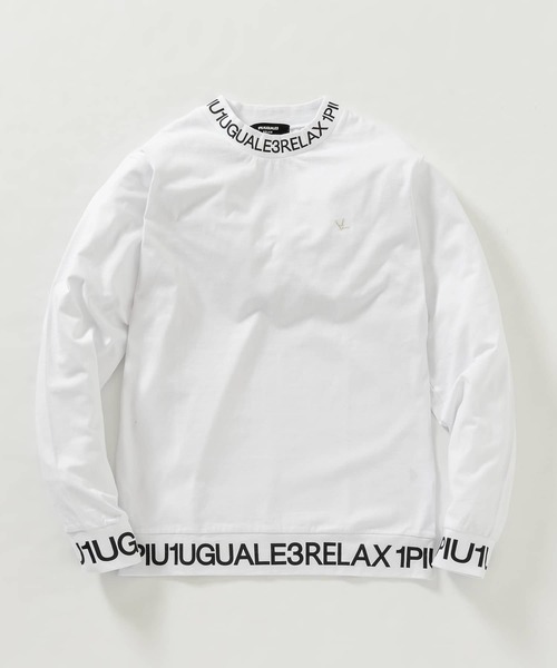 1PIU1UGUALE3  RELAX （ウノピゥウノウグァーレトレ リラックス）の「【WEB・直営店限定】1PIU1UGUALE3 RELAX(ウノピゥウノウグァーレトレ リラックス)ネックロゴロングTシャツ（Tシャツ/カットソー・メンズ・ホワイト/ブラック/ブラック×ブラック/ホワイト×ホワイト・M/S/XXL/XL/L）」の10枚目の写真