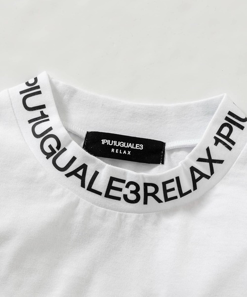 1PIU1UGUALE3  RELAX （ウノピゥウノウグァーレトレ リラックス）の「【WEB・直営店限定】1PIU1UGUALE3 RELAX(ウノピゥウノウグァーレトレ リラックス)ネックロゴロングTシャツ（Tシャツ/カットソー・メンズ・ホワイト/ブラック/ブラック×ブラック/ホワイト×ホワイト・M/S/XXL/XL/L）」の12枚目の写真