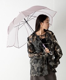 because（ビコーズ）の「【-because-】 マットなカラーと質感が特徴の上品なデザインで、ハンドルまでこだわり抜かれたリッチな仕上がりのパウダリーパイピングフラワーアンブレラ（長傘）」