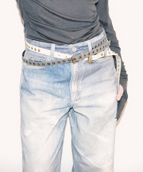 igi(イジ)の「EYELET SLIM BELT/アイレットスリムベルト(ベルト・レディース・グレー・FREE)」の4枚目の写真