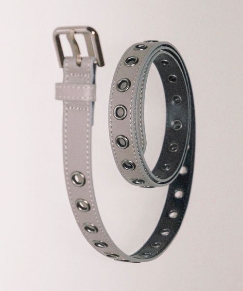 igi(イジ)の「EYELET SLIM BELT/アイレットスリムベルト(ベルト・レディース・グレー・FREE)」の2枚目の写真