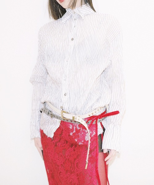 igi(イジ)の「EYELET SLIM BELT/アイレットスリムベルト(ベルト・レディース・グレー・FREE)」の3枚目の写真
