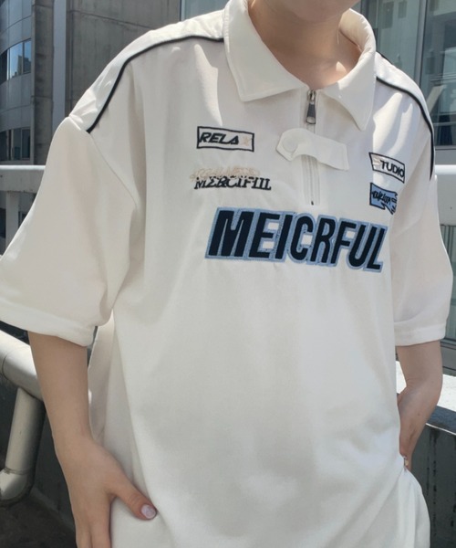 B.R.U(ブル)の「ユニフォーム/ゲームシャツ半袖ポロ(Tシャツ/カットソー・メンズ・ホワイト/ブラック・FREE)」の2枚目の写真