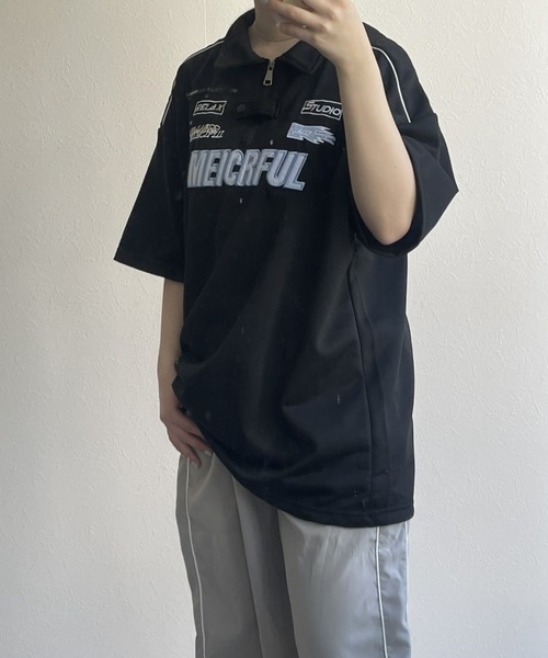 B.R.U(ブル)の「ユニフォーム/ゲームシャツ半袖ポロ(Tシャツ/カットソー・メンズ・ホワイト/ブラック・FREE)」の13枚目の写真