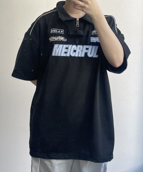 B.R.U(ブル)の「ユニフォーム/ゲームシャツ半袖ポロ(Tシャツ/カットソー・メンズ・ホワイト/ブラック・FREE)」の15枚目の写真