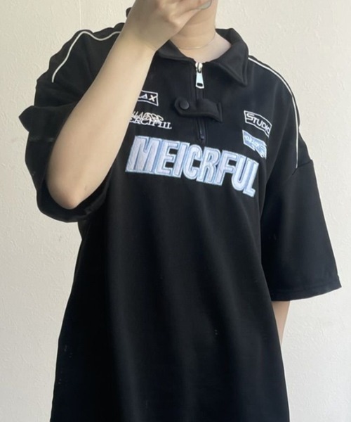 B.R.U(ブル)の「ユニフォーム/ゲームシャツ半袖ポロ(Tシャツ/カットソー・メンズ・ホワイト/ブラック・FREE)」の6枚目の写真