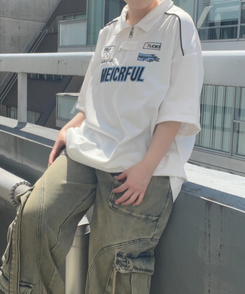 B.R.U(ブル)の「ユニフォーム/ゲームシャツ半袖ポロ(Tシャツ/カットソー・メンズ・ホワイト/ブラック・FREE)」の5枚目の写真