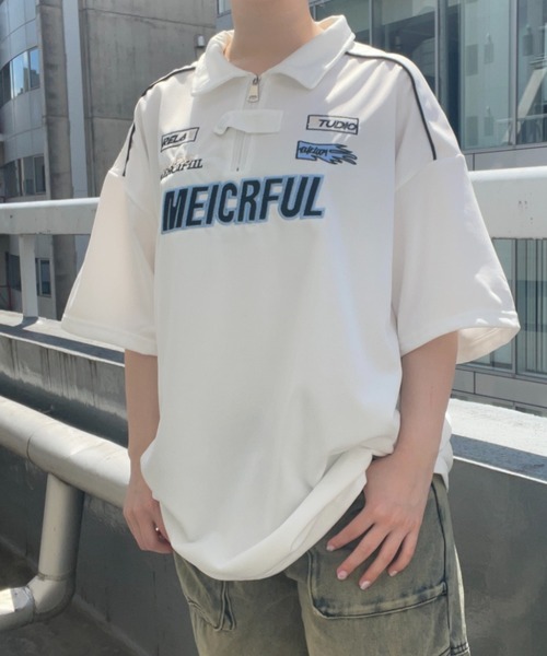 B.R.U(ブル)の「ユニフォーム/ゲームシャツ半袖ポロ(Tシャツ/カットソー・メンズ・ホワイト/ブラック・FREE)」の3枚目の写真