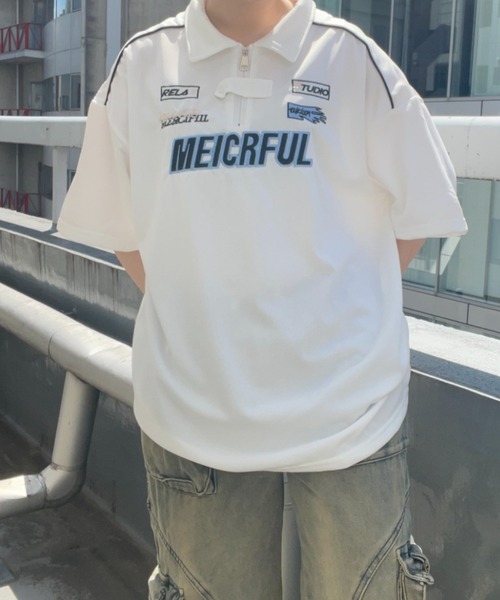 B.R.U(ブル)の「ユニフォーム/ゲームシャツ半袖ポロ(Tシャツ/カットソー・メンズ・ホワイト/ブラック・FREE)」の8枚目の写真