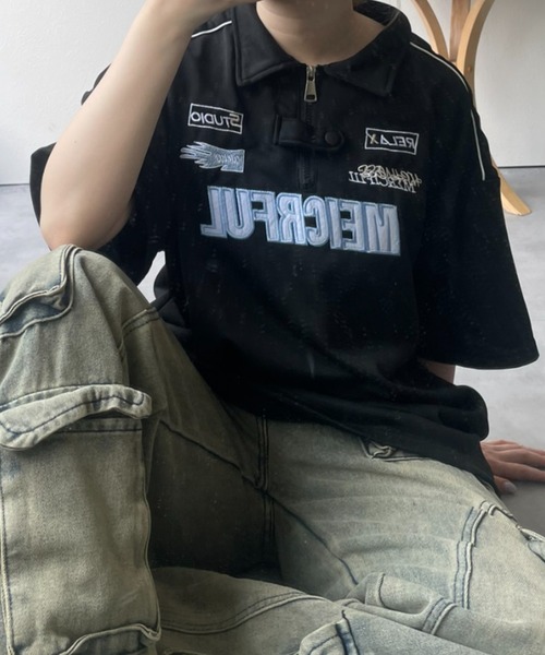 B.R.U(ブル)の「ユニフォーム/ゲームシャツ半袖ポロ(Tシャツ/カットソー・メンズ・ホワイト/ブラック・FREE)」の19枚目の写真