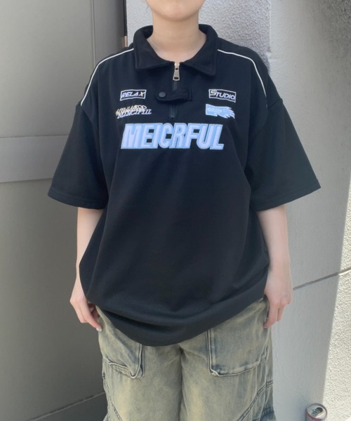 B.R.U(ブル)の「ユニフォーム/ゲームシャツ半袖ポロ(Tシャツ/カットソー・メンズ・ホワイト/ブラック・FREE)」の11枚目の写真