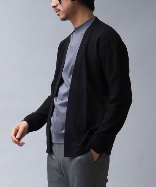 NOLLEY’S（ノーリーズ）の「【ACTIVE SECT】ドライタッチ ボタンレスカーディガン（カーディガン/ボレロ・メンズ・ベージュ/ブラック/ブルー系その他/ダークネイビー/イエロー・M/L）」の2枚目の写真