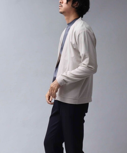 NOLLEY’S（ノーリーズ）の「【ACTIVE SECT】ドライタッチ ボタンレスカーディガン（カーディガン/ボレロ・メンズ・ベージュ/ブラック/ブルー系その他/ダークネイビー/イエロー・M/L）」の6枚目の写真