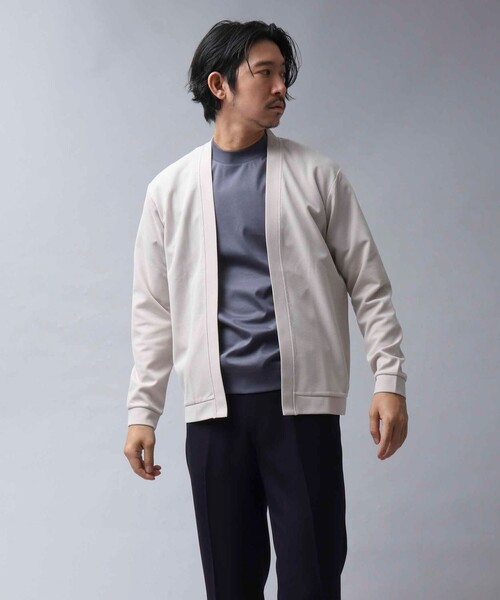 NOLLEY’S（ノーリーズ）の「【ACTIVE SECT】ドライタッチ ボタンレスカーディガン（カーディガン/ボレロ・メンズ・ベージュ/ブラック/ブルー系その他/ダークネイビー/イエロー・M/L）」の7枚目の写真
