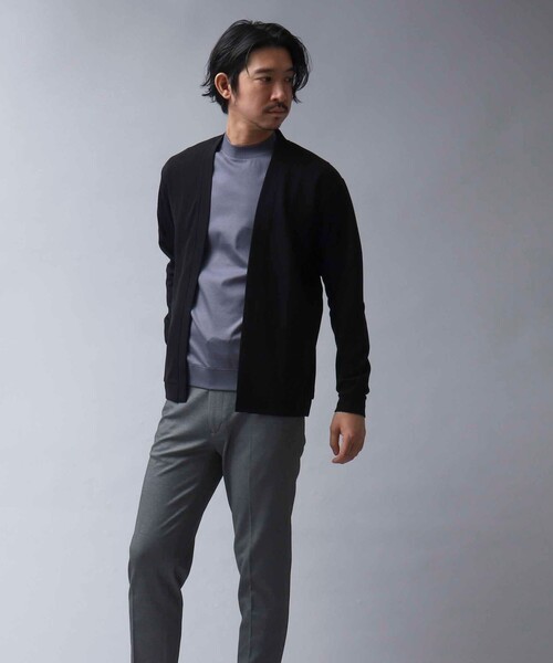 NOLLEY’S（ノーリーズ）の「【ACTIVE SECT】ドライタッチ ボタンレスカーディガン（カーディガン/ボレロ・メンズ・ベージュ/ブラック/ブルー系その他/ダークネイビー/イエロー・M/L）」の15枚目の写真