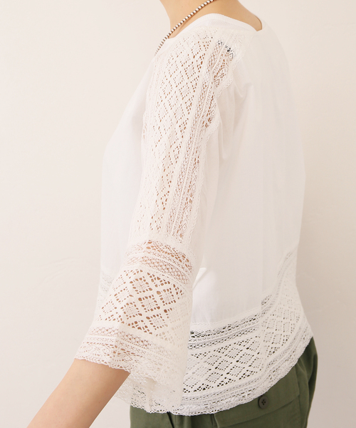 ジャーナルスタンダードラックス コットンレースリブブラウス ジャーナルスタンダードラックス コットンレースリブブラウス
