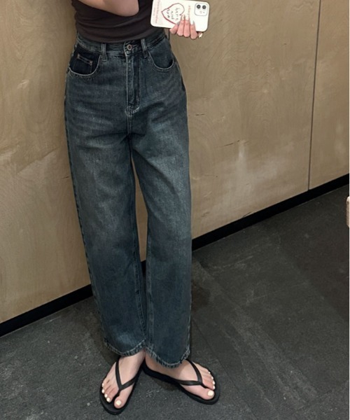 【セール】ヴィンテージ ポケット ストレート デニム（デニムパンツ）｜kirakiraShop（キラキラショップ）