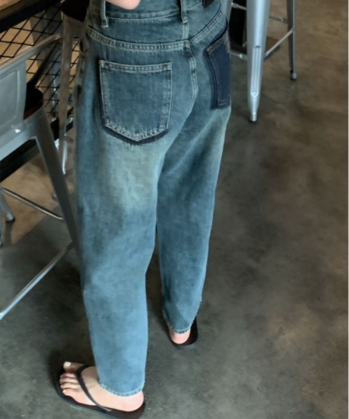 【セール】ヴィンテージ ポケット ストレート デニム（デニムパンツ）｜kirakiraShop（キラキラショップ）