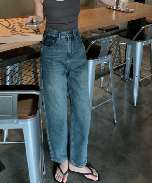 【セール】ヴィンテージ ポケット ストレート デニム（デニムパンツ）｜kirakiraShop（キラキラショップ）