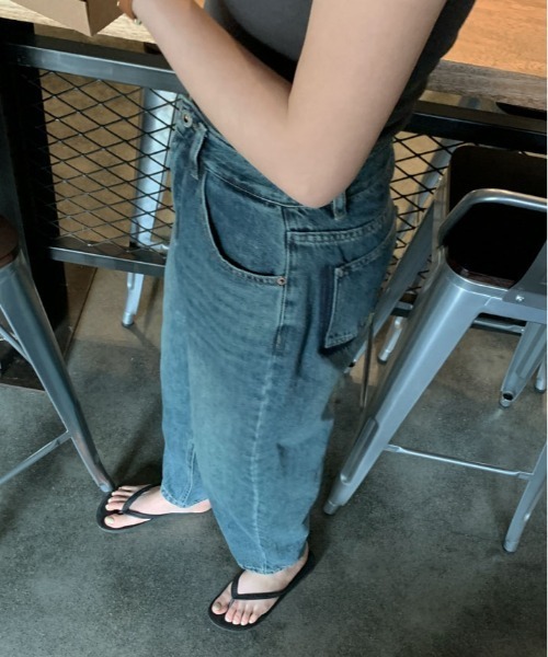 【セール】ヴィンテージ ポケット ストレート デニム（デニムパンツ）｜kirakiraShop（キラキラショップ）