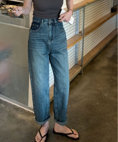 【セール】ヴィンテージ ポケット ストレート デニム（デニムパンツ）｜kirakiraShop（キラキラショップ）