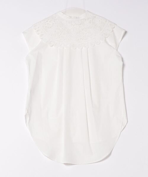 PICCIN(ピッチン)の「【WEB限定】襟レースフレンチスリーブブラウス(シャツ/ブラウス・レディース・オフホワイト/ブラック・L/M)」の3枚目の写真