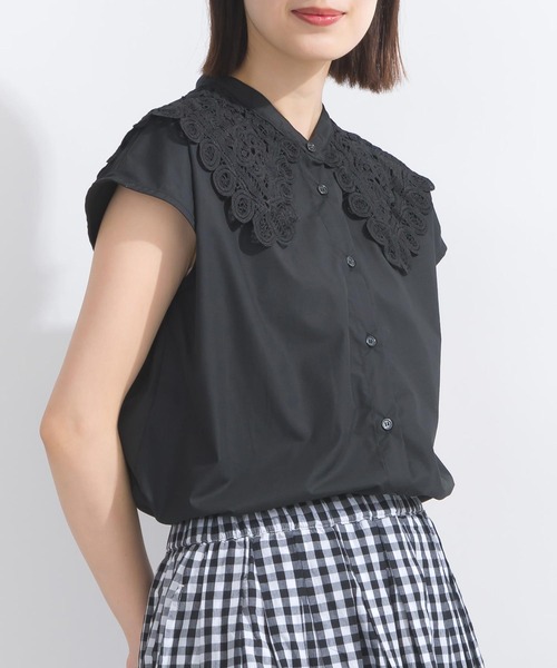PICCIN（ピッチン）の「【WEB限定】襟レースフレンチスリーブブラウス